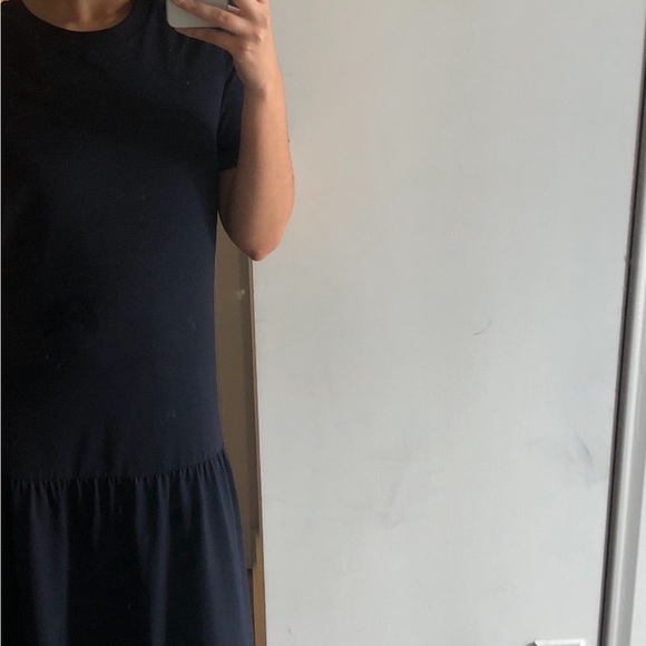 COS navy blue maxi t shirt dress in 100% cotton - Picture 3 of 4